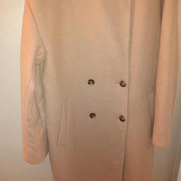 NWOT $258 Ann Taylor Size Large Wool Blend Oversized Crew Neck Coat Tan - Picture 8 of 11